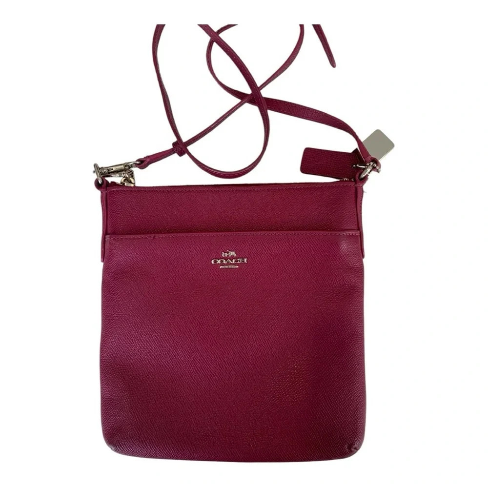 (1208) Coach Dark Magenta Leather Crossbody Bag 52348 Purse pre Owned